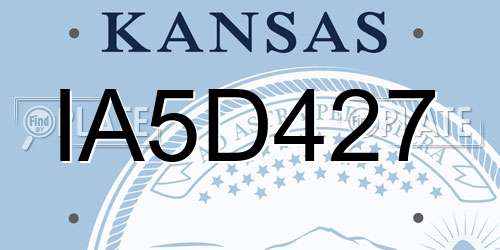 IA5D427 Kansas License Plate