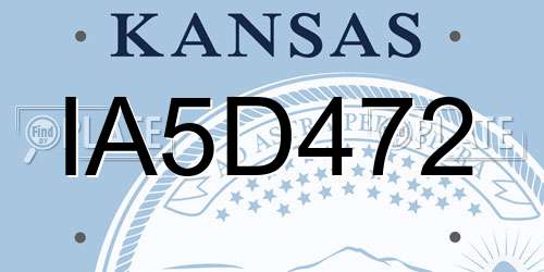 IA5D472 Kansas License Plate