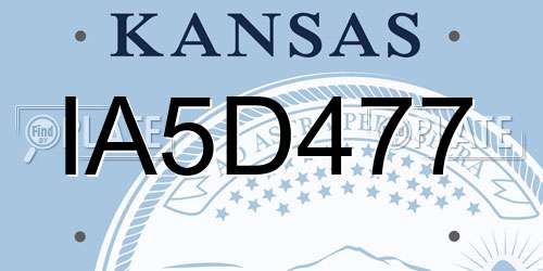 IA5D477 Kansas License Plate