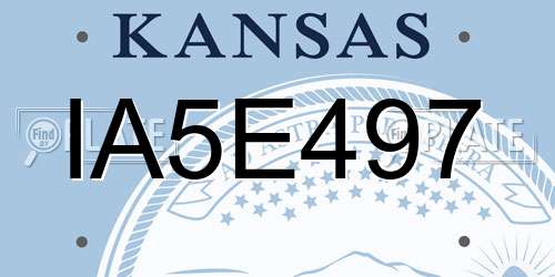 IA5E497 Kansas License Plate