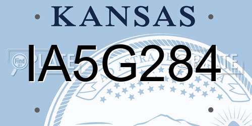 IA5G284 Kansas License Plate