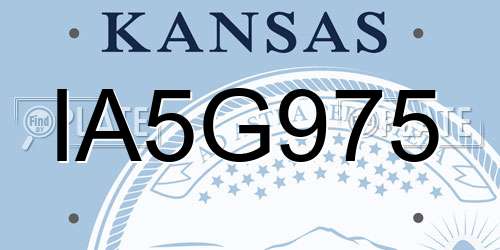IA5G975 Kansas License Plate