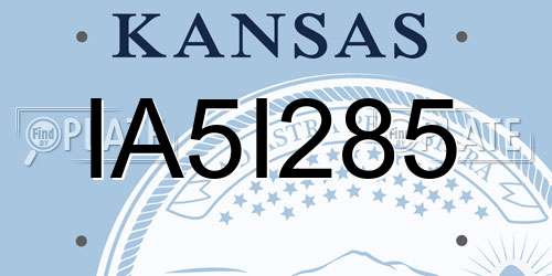 IA5I285 Kansas License Plate