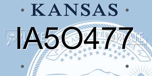 IA5O477 Kansas License Plate