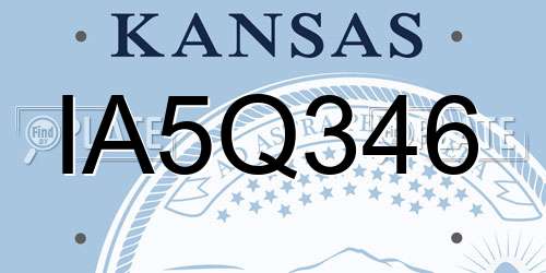 IA5Q346 Kansas License Plate