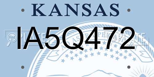 IA5Q472 Kansas License Plate