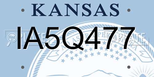 IA5Q477 Kansas License Plate
