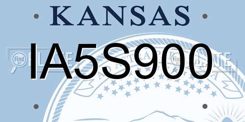 IA5S900 Kansas License Plate