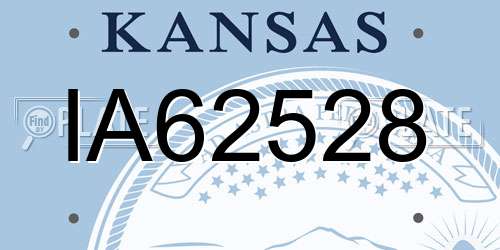 IA62528 Kansas License Plate