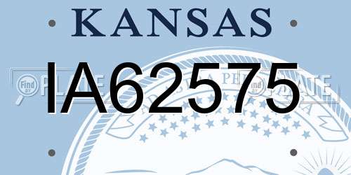 IA62575 Kansas License Plate