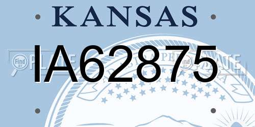 IA62875 Kansas License Plate