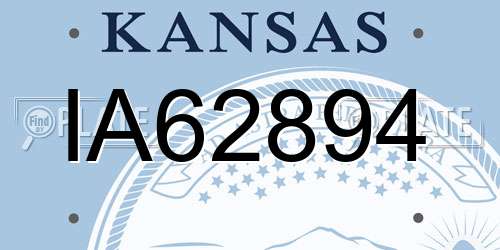 IA62894 Kansas License Plate