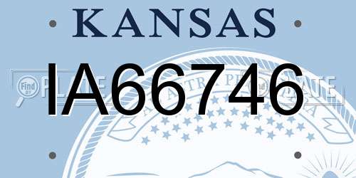IA66746 Kansas License Plate