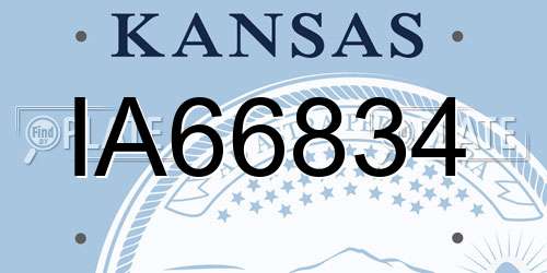 IA66834 Kansas License Plate