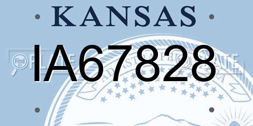 IA67828 Kansas License Plate