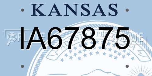 IA67875 Kansas License Plate