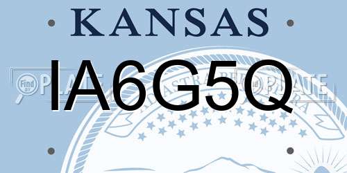 IA6G5Q Kansas License Plate