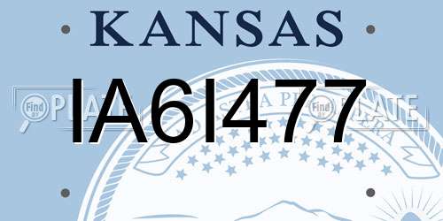 IA6I477 Kansas License Plate