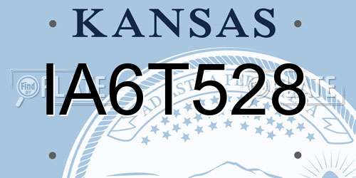 IA6T528 Kansas License Plate