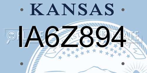 IA6Z894 Kansas License Plate