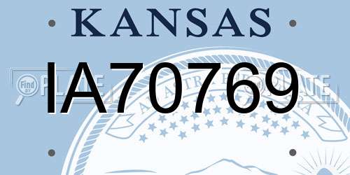 IA70769 Kansas License Plate