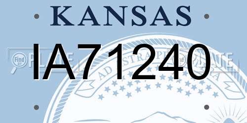 IA71240 Kansas License Plate