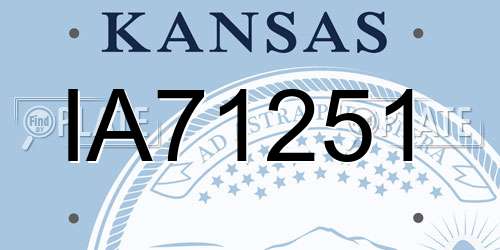 IA71251 Kansas License Plate