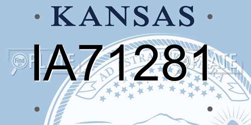 IA71281 Kansas License Plate