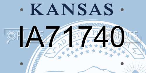 IA71740 Kansas License Plate