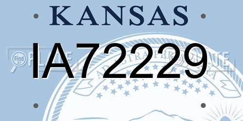IA72229 Kansas License Plate