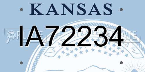 IA72234 Kansas License Plate