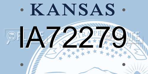 IA72279 Kansas License Plate