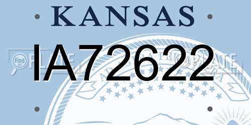 IA72622 Kansas License Plate