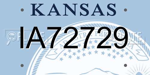 IA72729 Kansas License Plate