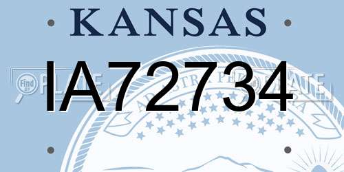 IA72734 Kansas License Plate