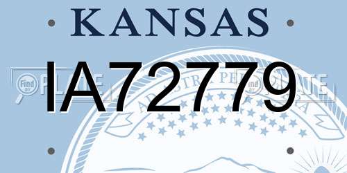 IA72779 Kansas License Plate