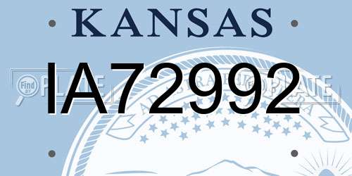 IA72992 Kansas License Plate