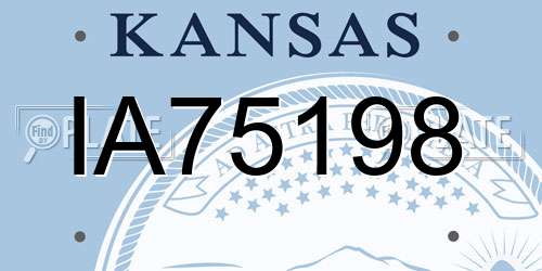 IA75198 Kansas License Plate
