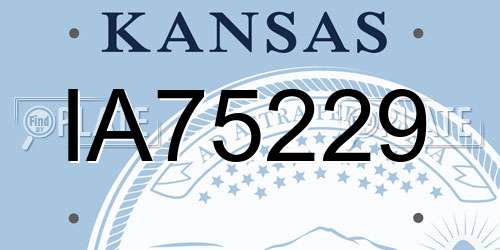IA75229 Kansas License Plate