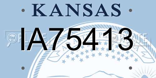 IA75413 Kansas License Plate