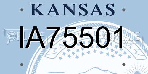 IA75501 Kansas License Plate