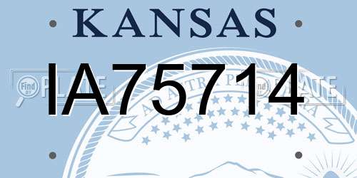 IA75714 Kansas License Plate