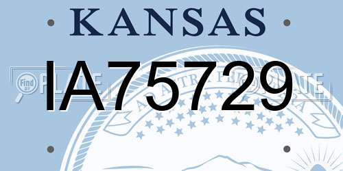 IA75729 Kansas License Plate
