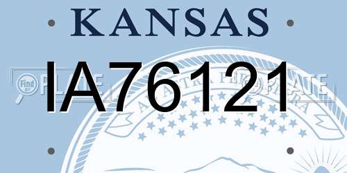 IA76121 Kansas License Plate