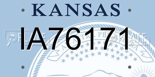 IA76171 Kansas License Plate