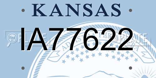 IA77622 Kansas License Plate