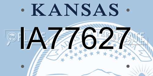 IA77627 Kansas License Plate