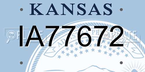 IA77672 Kansas License Plate