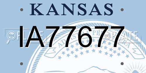 IA77677 Kansas License Plate