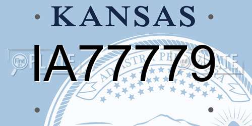 IA77779 Kansas License Plate